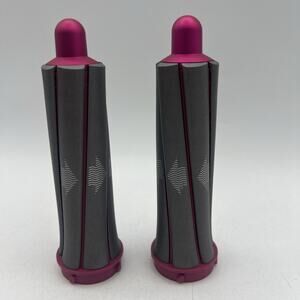Set 2 Dyson Airwrap Short Barrels 1.2" Hair Attachments Fuchsia Left Right